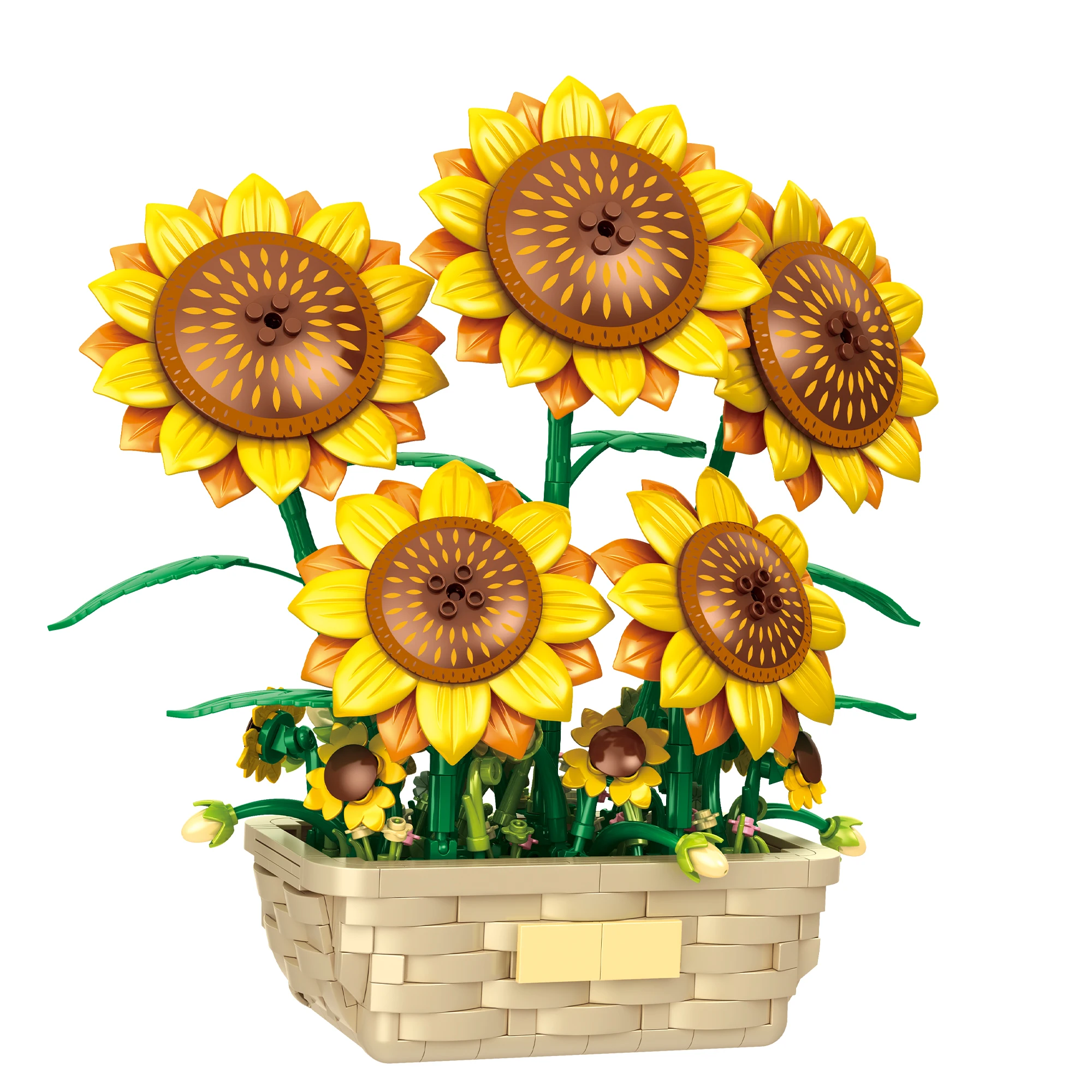 

861pcs Sunflower Potted Plant Building Blocks Artistic Desktop Decoration Sunflowers Bonsai Bricks Toys for Kids Adults Gifts