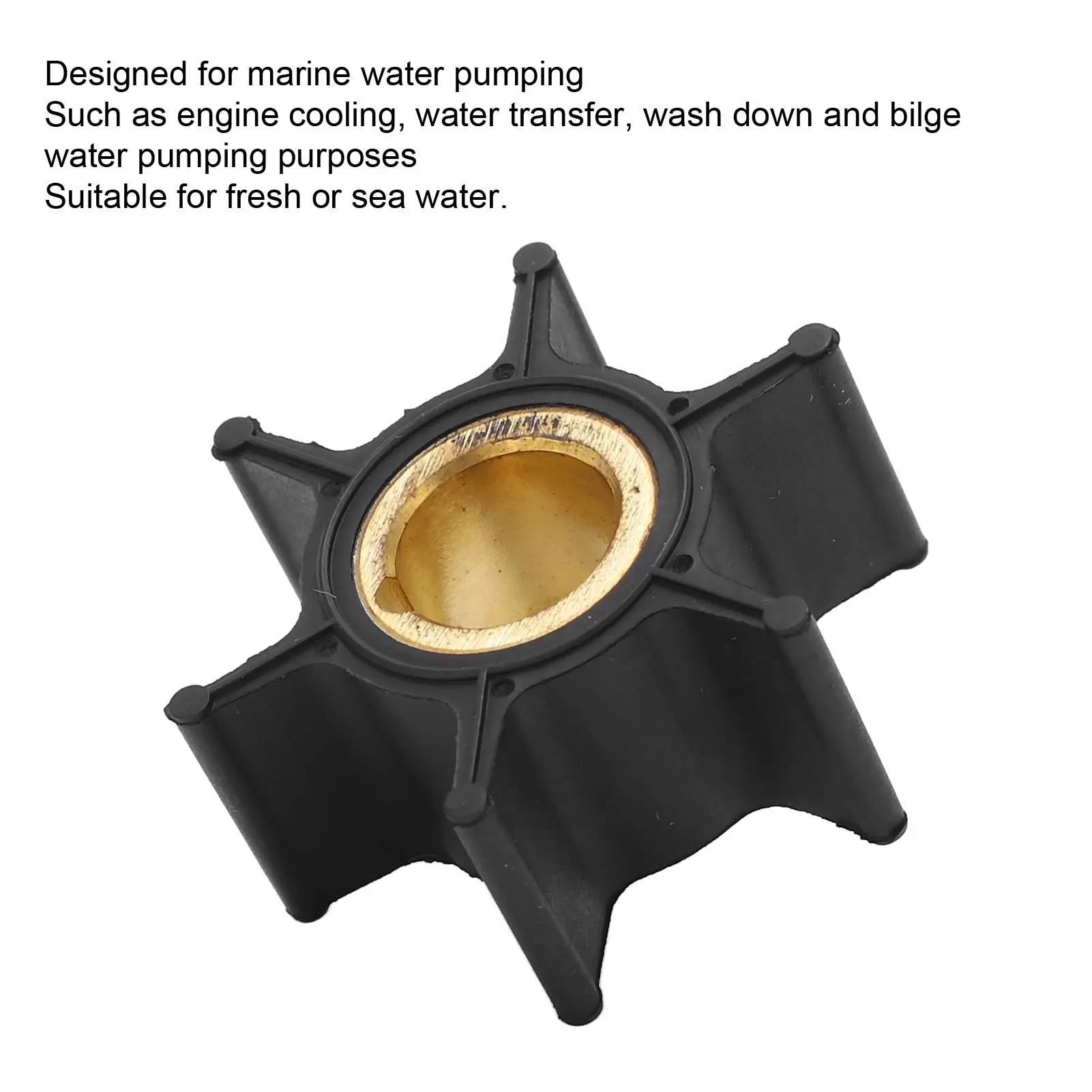 Copper Outboard Water Pump Impeller 11.50mm Shaft Dia, 6 Blades - Repair or Replace with 3B2-65021-1 M Hardened Model