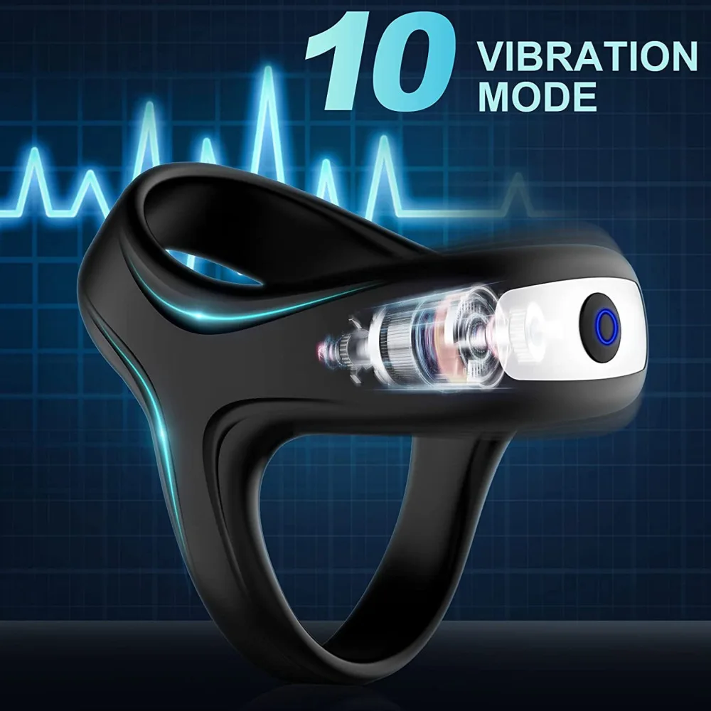 Male Cock Penis Vibrating Sex Toys Cock Ring Vibrator Sex Tooys For Men Couple Cock Ring Delay Ejaculation Men's Masturbator 18