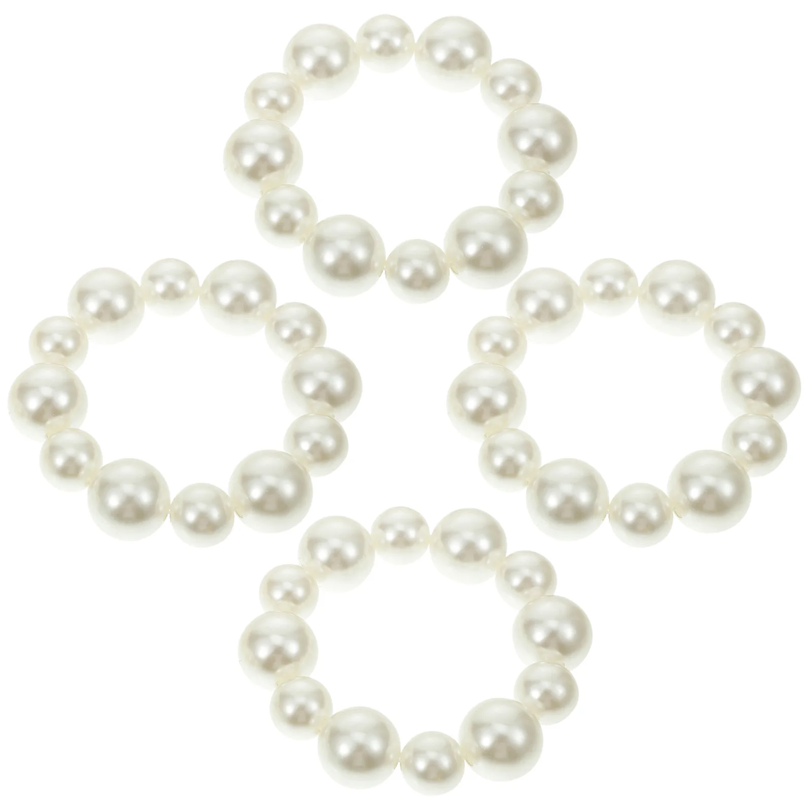 

4 Pcs Pearl Head Rope Hair Ring Accessories for Ribbons Boho Ties Cute Vintage