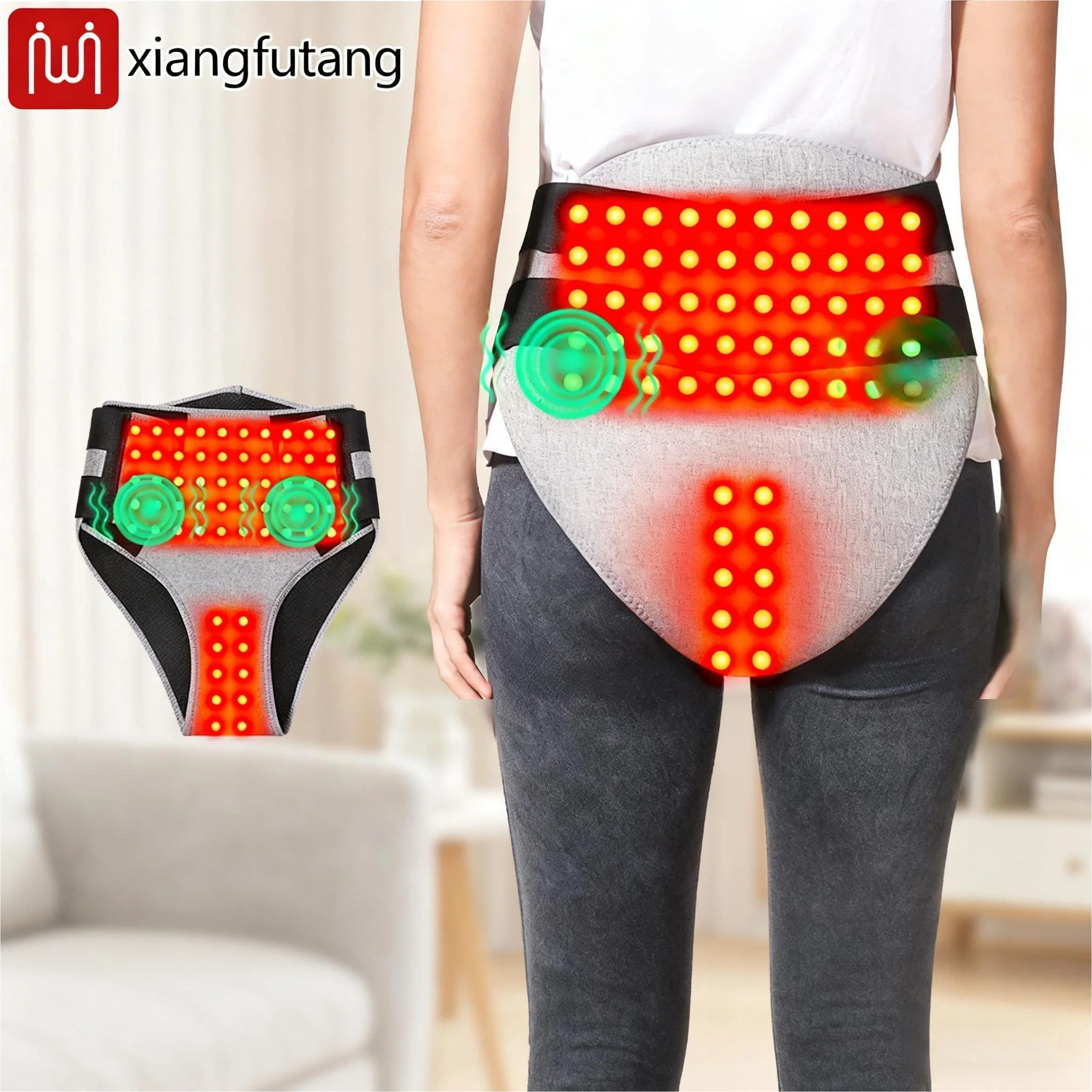 

Портативное женское нижнее белье с подогревом красного света и массажером для живота, снимает боль в животе, холодная матка, менструальные спазмы, теплое