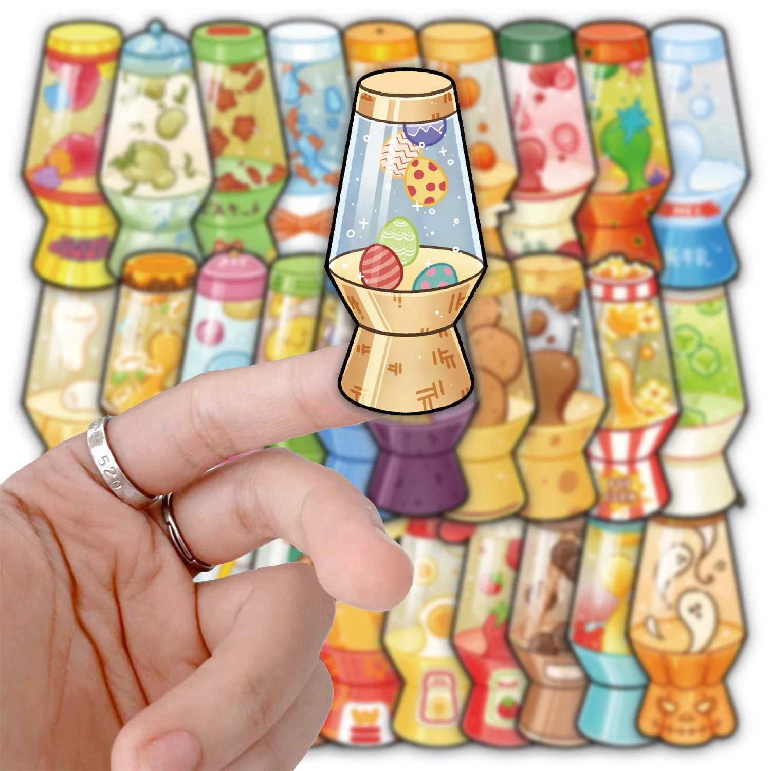 50 pièces autocollants de lampe de lave bricolage coque de téléphone ordinateur portable tasse d'eau ordinateur jouet autocollants