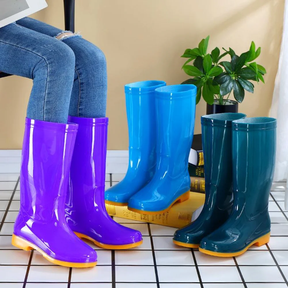 Hohe Damen-Regenstiefel, rutschfeste, wasserdichte Stiefel, leichte, langlebige Gartenarbeitsschuhe für den Außenbereich, Küche usw. – Detail 11