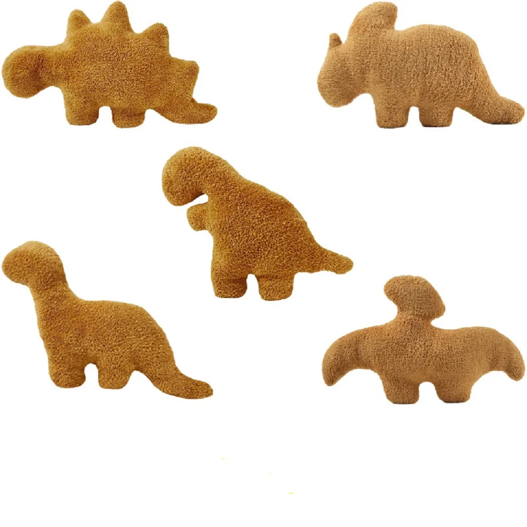 Almohada de pepita Dino, almohada de felpa de pepita de pollo, almohada de peluche de dinosaurio de dibujos animados, Animal relleno de peluche para niños, regalos para bebés