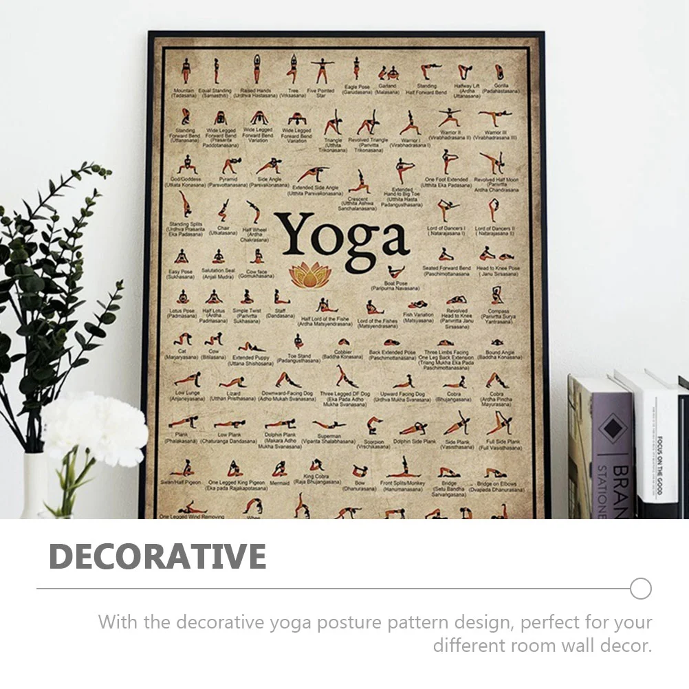 Yoga and Room Decorative Canvas Wall Picture, Acessório de Fitness Substituível, Resistente ao Desgaste, Decoração do Lar, Postura