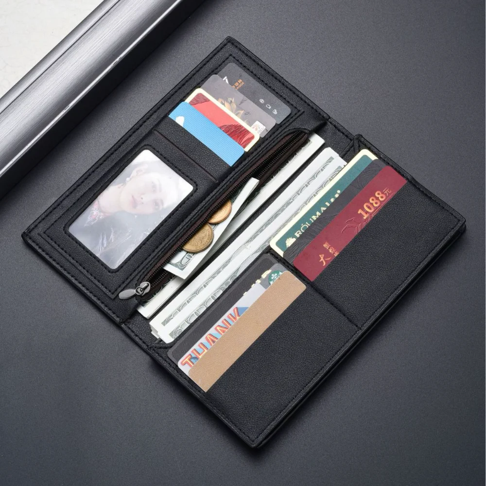 High Capacity Long Men Wallet PU Leather Coin Card Holders Purses Male Clutch Slim Money Bag Multi-Card Holder Vertical Wallets