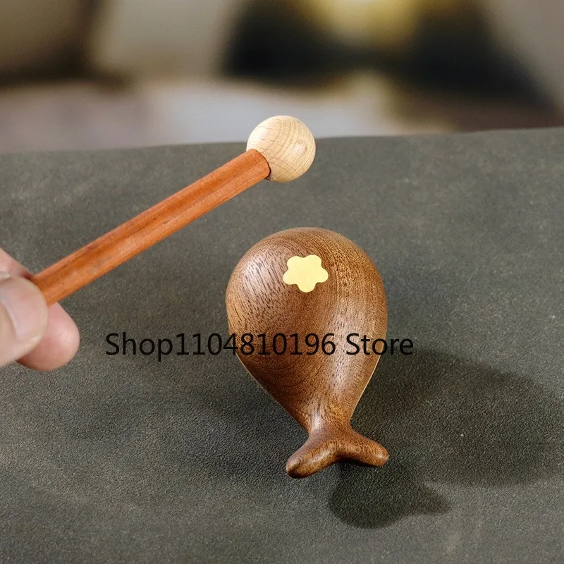 4.3x4.1x7.8cm Wooden Mokugyo Percussion Instrument Carved Wood Meditation Decor