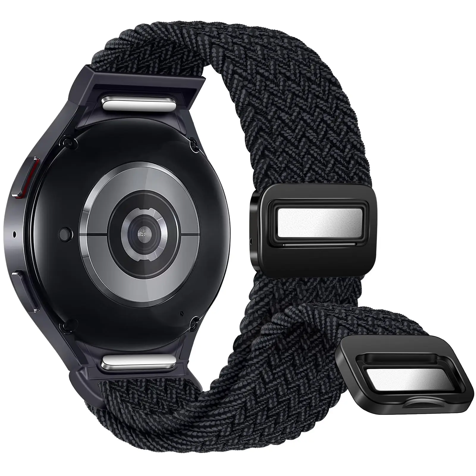 Braided Solo Loop Band For Samsung Galaxy Watch 7 6 5 4 44mm 40mm/5 pro One Click magnetic bracelet watch6 classic 47 43mm strap