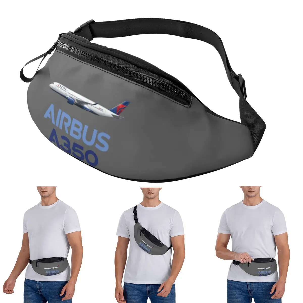Crossbody Waist Bag New Airbus Beluga A350 Men Women Fanny Pack Traveling Running Money Phone Pouch