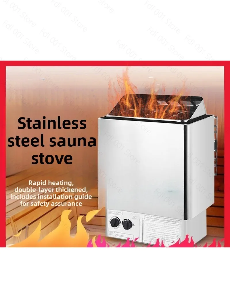 Sauna furnace wall-mounted stainless steel heating furnace temperature control digital display external control dry steamer