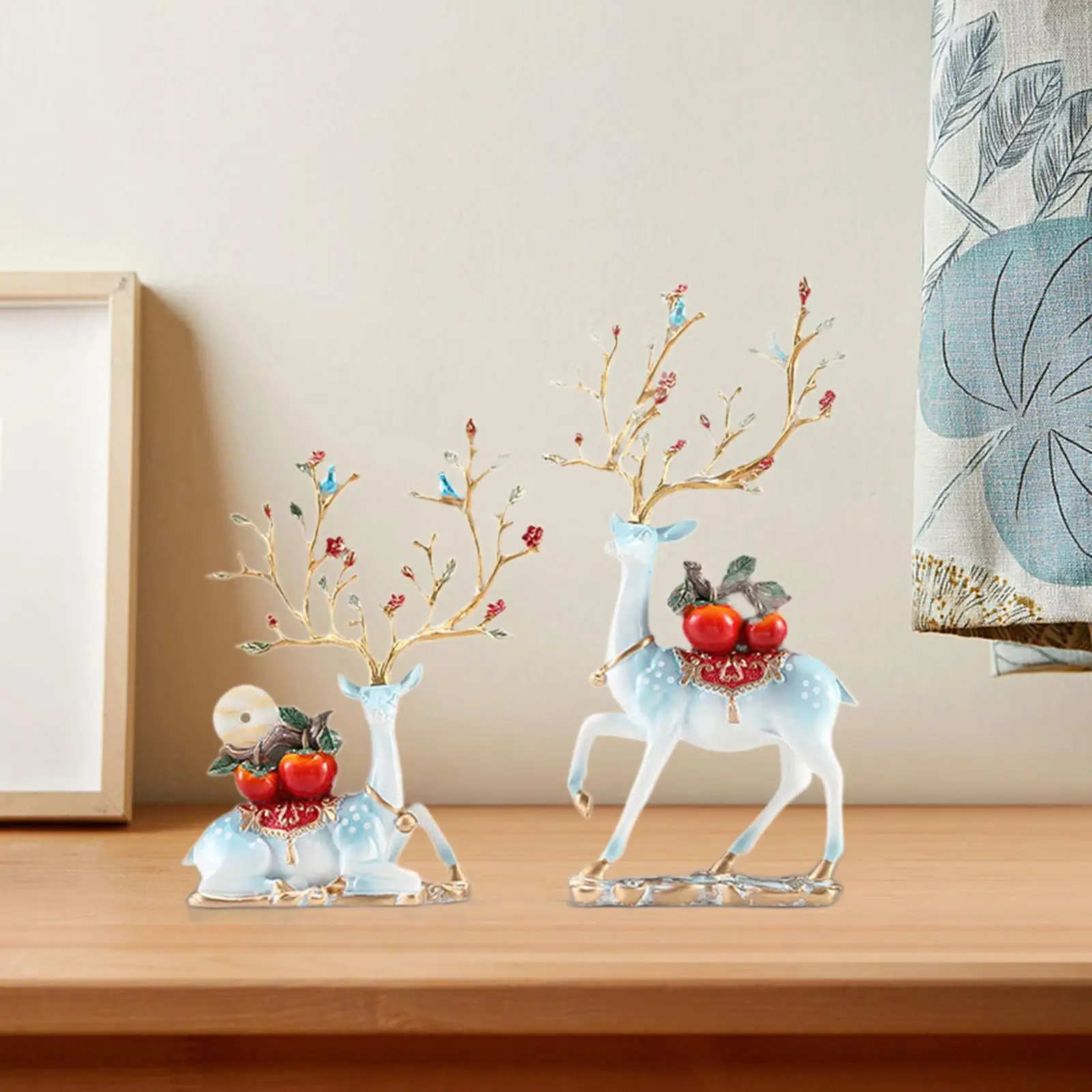 

Reindeer Figurines Animal Statue Elk Sculpture for Cabinet Bedroom Desktop