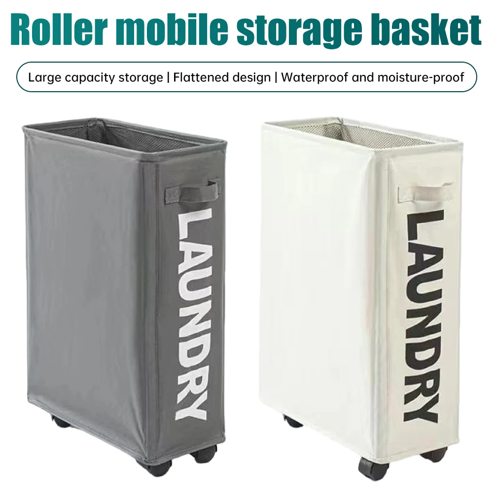 

Rolling Laundry Basket Dirty Clothes Basket Organizer Laundry Hamper with Wheels Yoga Mat Storage Basket Clothes Storage Bin