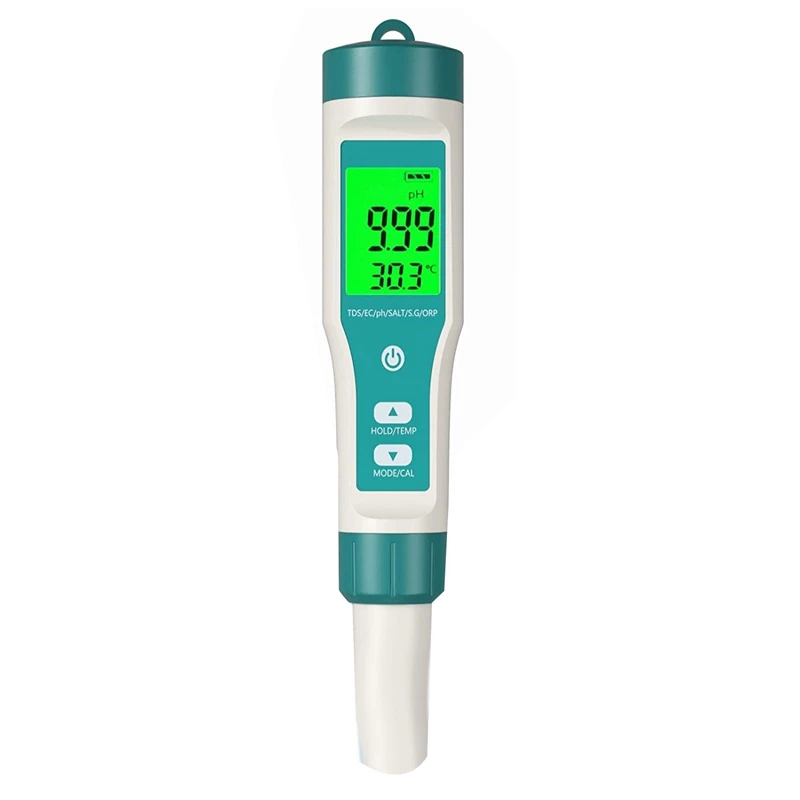 PH Meter, TDS Meter Eight In One PH Tester Meter EC Meter Salt Tester High Accuracy, Perfect For Water/Pool(Eight In One PH Mete