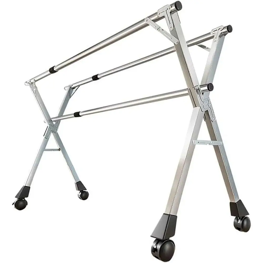 

2.4m Rolling Clothes Drying Rack - Space-Saving, Portable, and Durable for Indoor & Outdoor Use