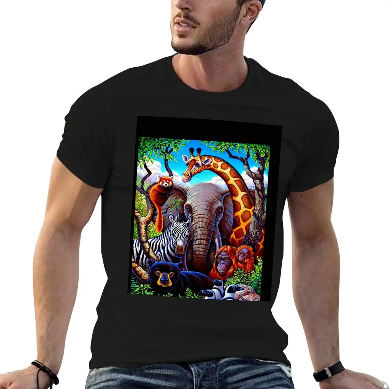 

HOGLE ZOO, UTAH; Vintage Advertising Print T-Shirt man t shirt cotton high quality t shirts for man slim fit T-Shirt