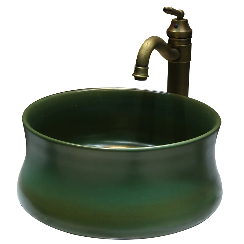 

Solid color wash basin household antique simple modern table basin bathroom Nordic heightening basin