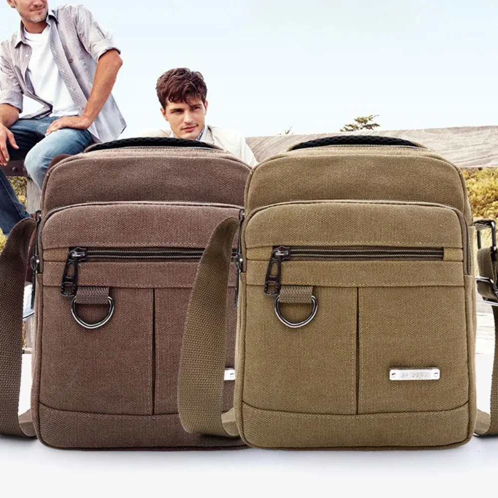 Canvas Material Canvas Shoulder Bag Shoulder Strap Messenger Style Canvas Purse Handbag Outdoor Leisure Messenger Bag For Men