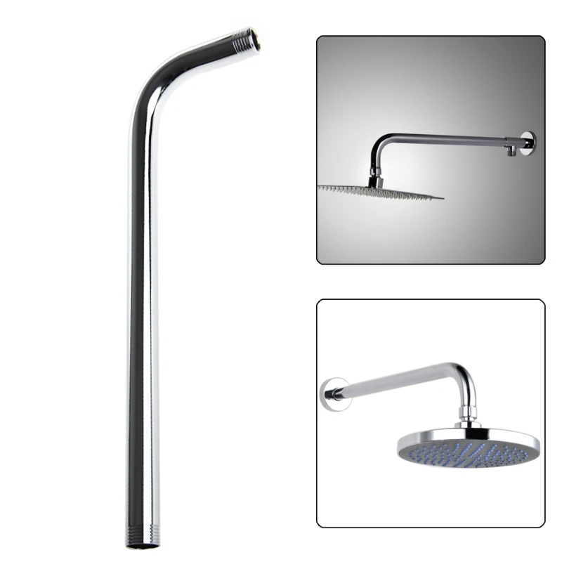 60CM Wall Shower Head Arm Extension Pipe Long Stainless Steel Bathroom Home