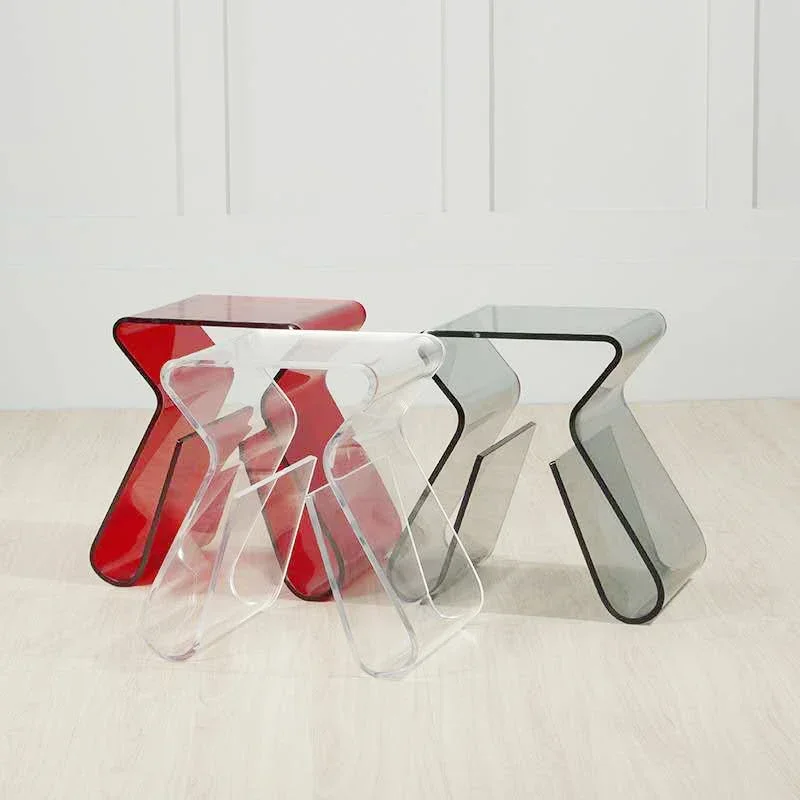 

Custom European-Style Bookshelf Magazine Rack Multi-Functional Stool Transparent Acrylic Coffee Table