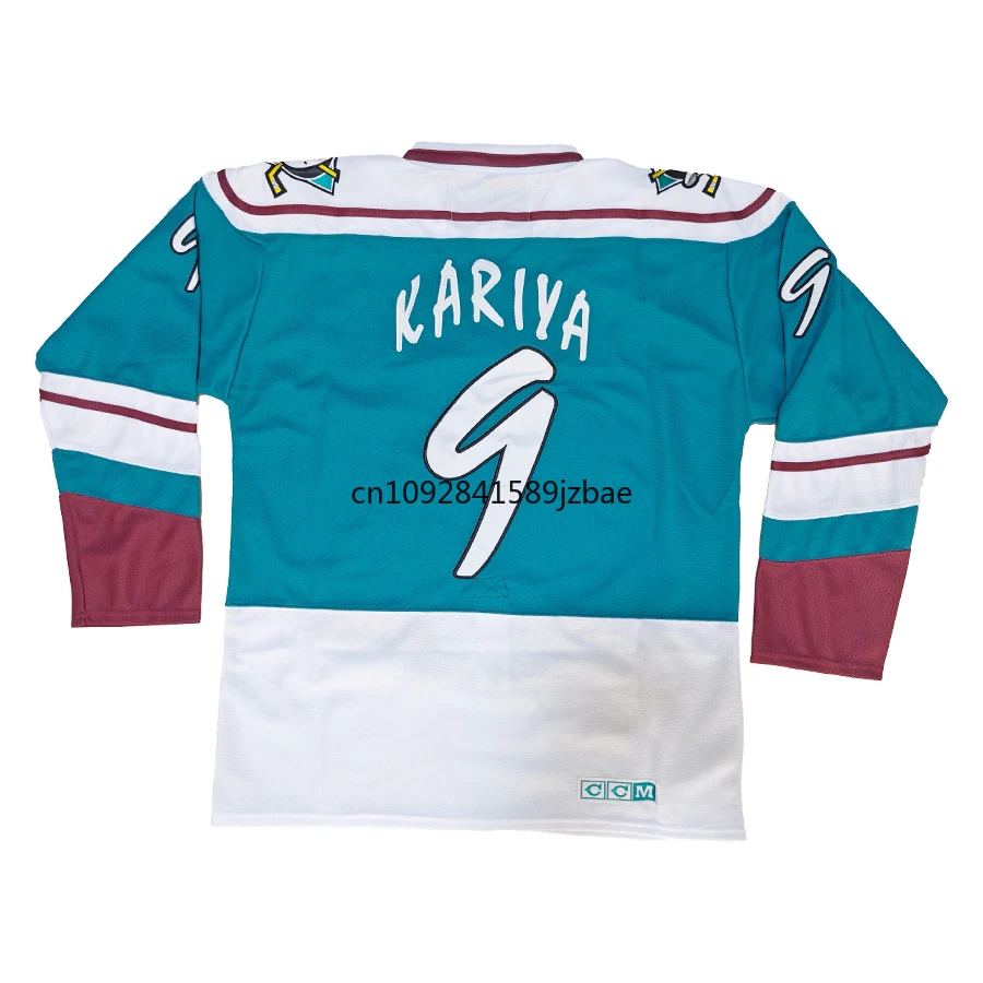 Charlie Conway Jersey 96 Mighty Ducks Jerseys 9 Paul Kariya Jersey 8 Teemu Selanne Jersey New Movie Sweater All Stitched Us Size