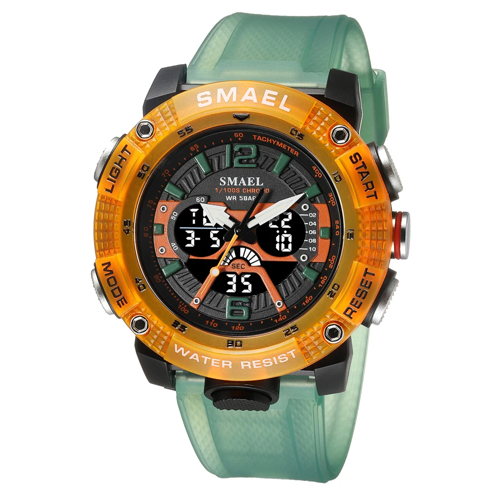 Men's Digital LED Display Sport Watch, Translucent Strap