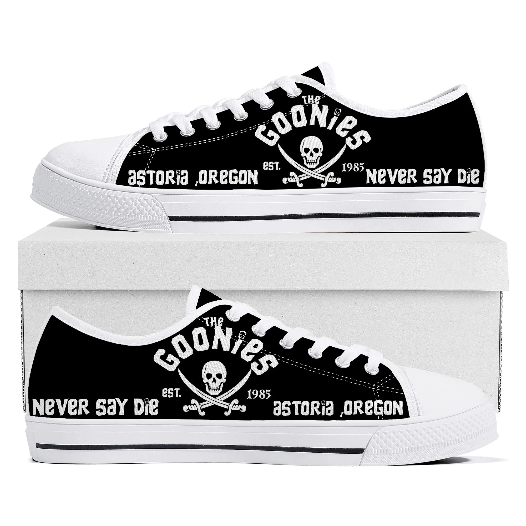 The Goonies Movie Low Top Sneakers Mens Womens Teenager Canvas High Quality Sneaker Casual Custom Made Shoes Customize DIY Shoe