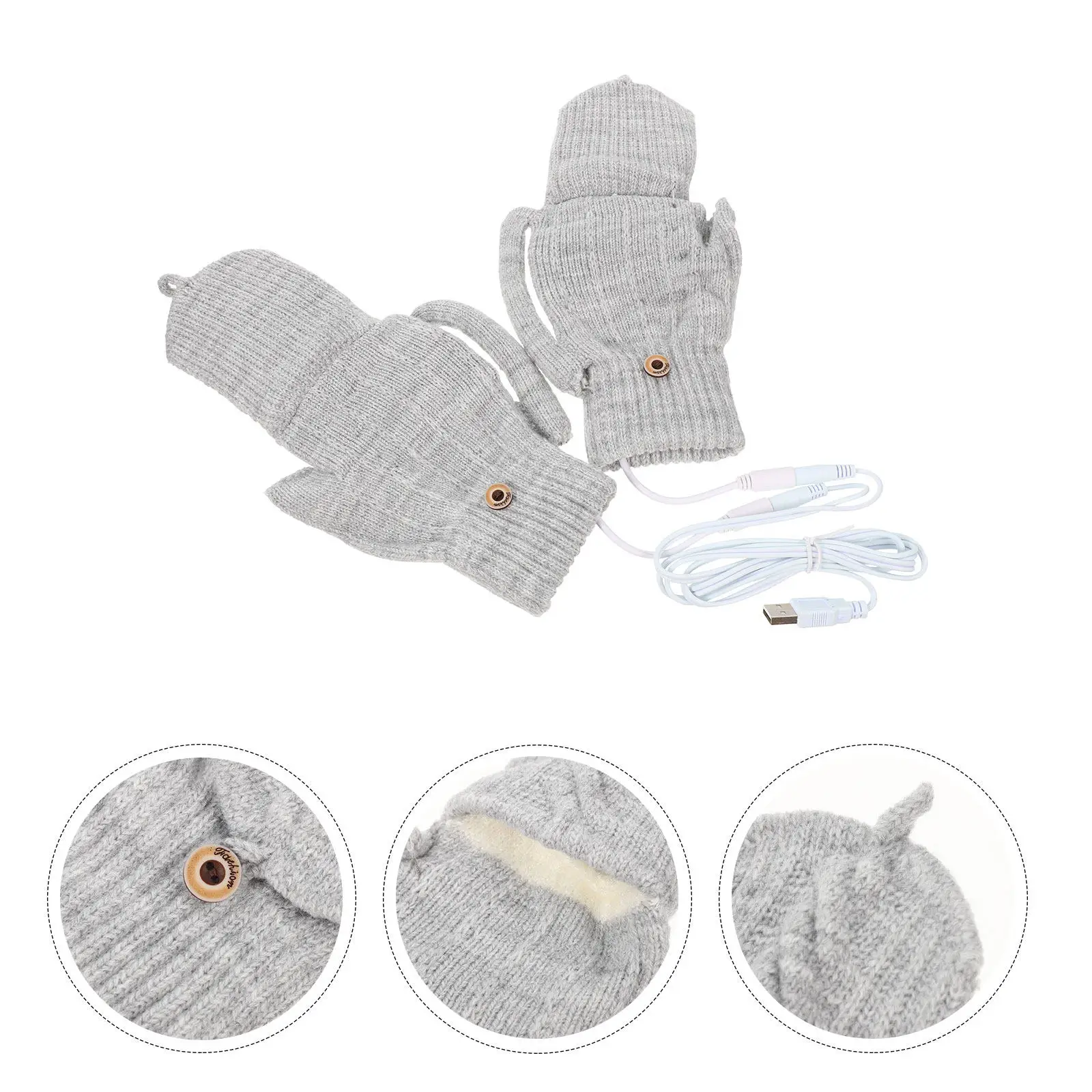 

1Set USB Heated Gloves for Women Men Winter Thermal Mitts Windproof Heating Gloves for Skiing Biking Hiking Outdoor Sports