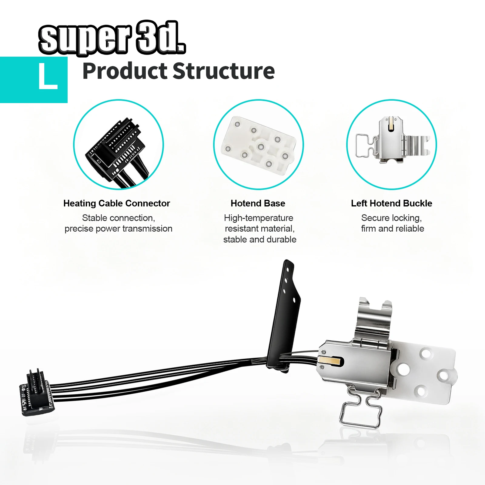 Hotend Heating Assembly for Bambu H2D Left Extruder Heating Assembly Bambulab Hot End Assembly for H2D Laser 3D Printer Parts