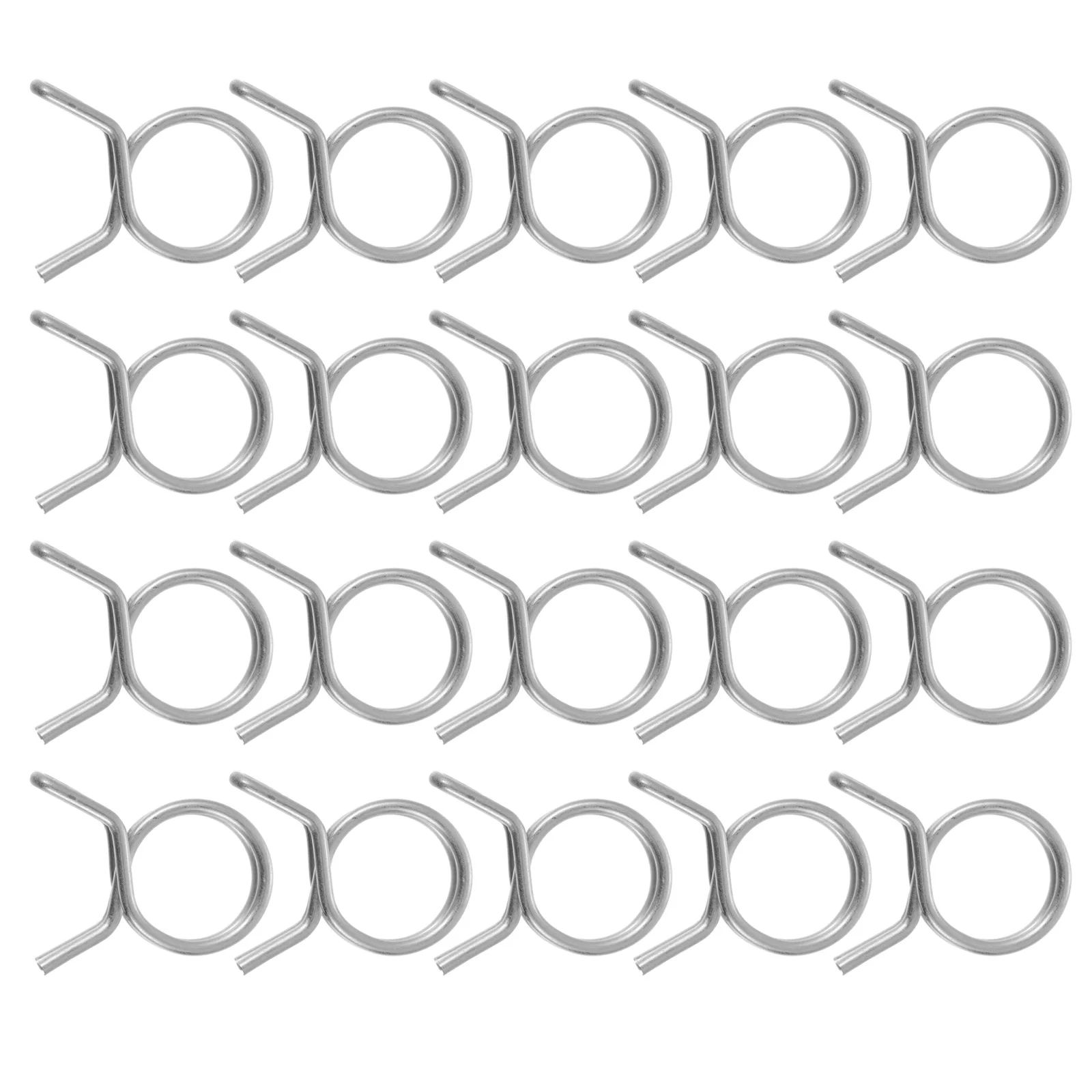 

100 Pcs Stainless Steel Spring Clip Water Hose Clamps Pipe Clips Irrigation Garden Fittings