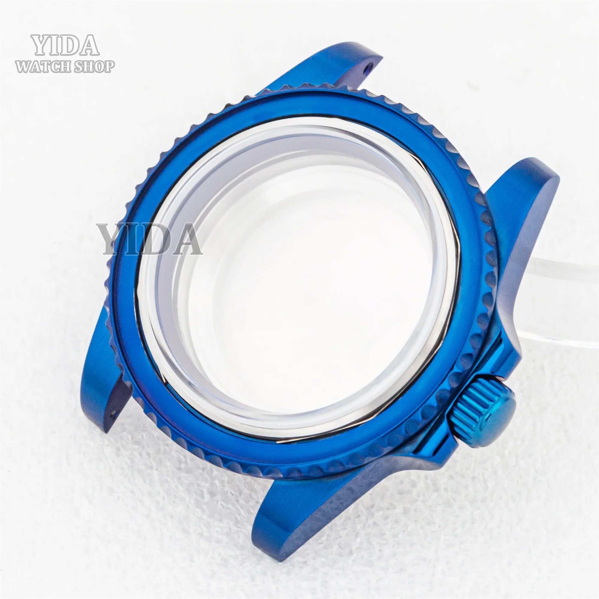 

40mm PVD Blue Watch Case Mod Case 100M Waterproof Sapphire Glass For SUB NH35 NH36 Movement 316L Stainless Steel Watch Replace