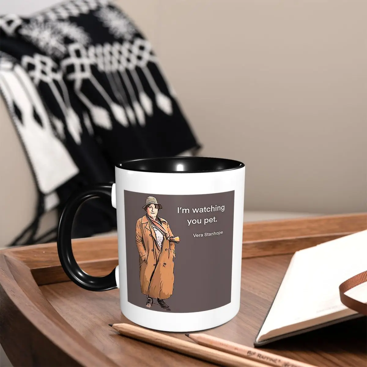 DCI Vera Stanhope I'm Watching You Pet. Mug Funny Ceramic Coffee Cups Tea Mugs Milk Cup Drinkware Gifts for Friends