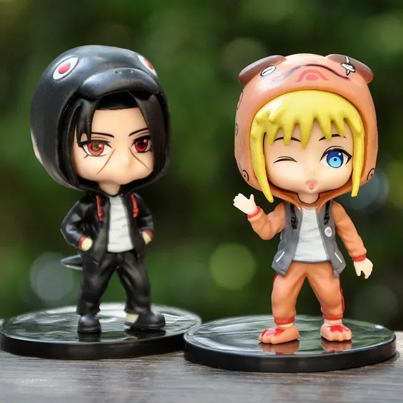 6 stylów Anime Naruto Tidal odzież Shippuden Hinata Sasuke Itachi Kakashi Gaara figurka pcv figurki brelok zabawki lalki prezent dla dzieci