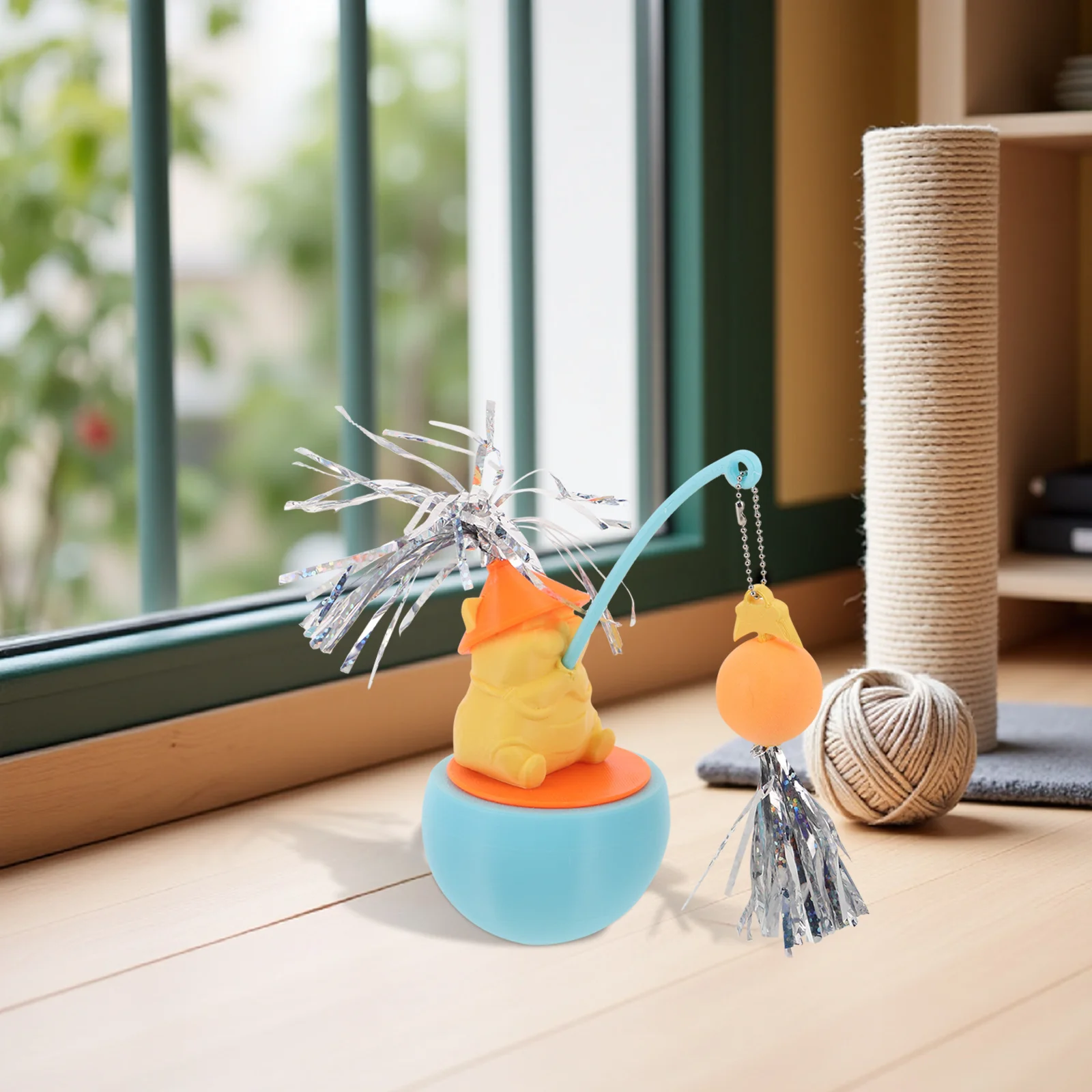

2Pcs Indoor Cats Interactive Kitten Wand Wobbling Tumbler Ball Exercise Activity Enrichment Cats Tumbler Kitten Wand