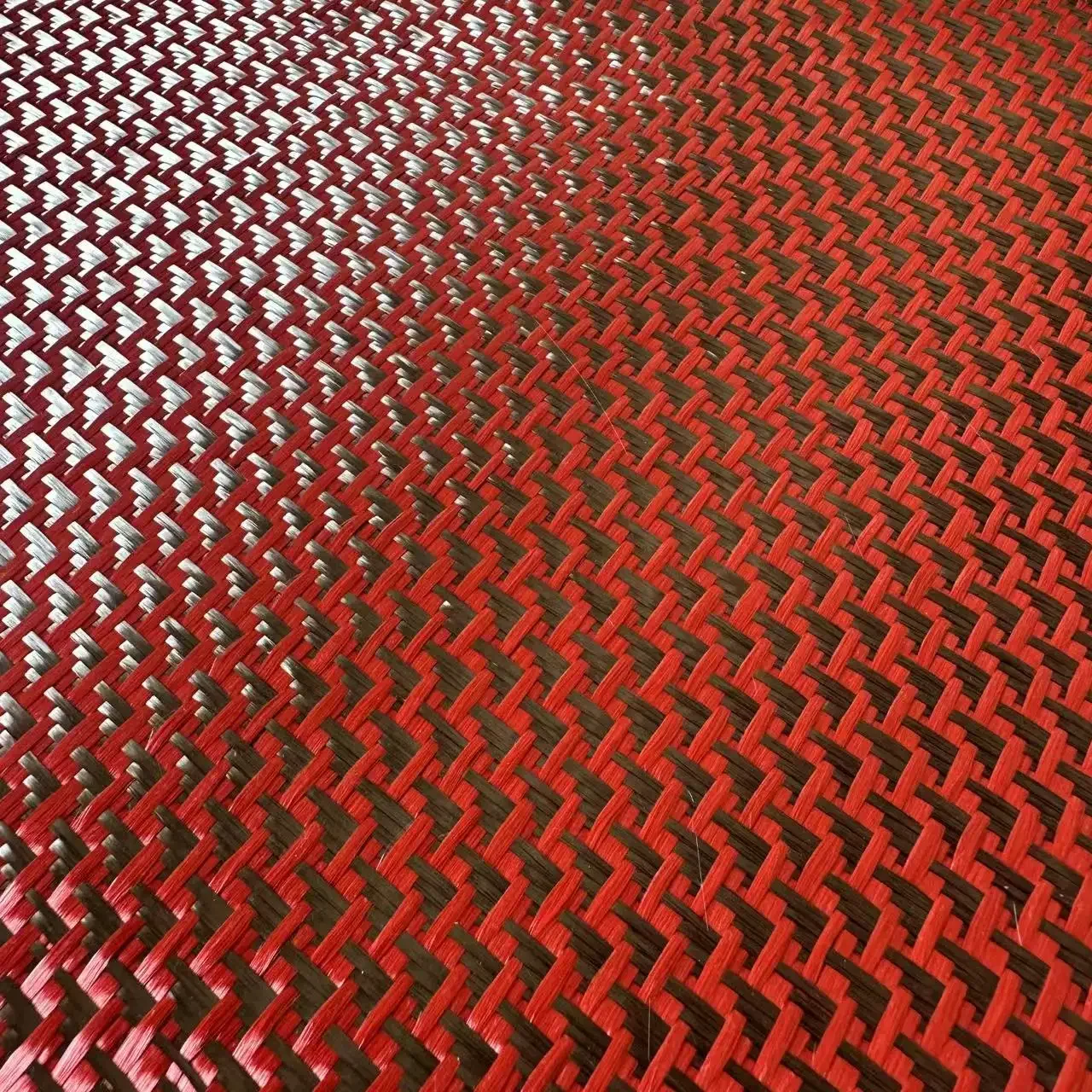 

3K 240g red carbon fiber aramid blended jacquard fabric airplane pattern, used for modification of automobiles and motorcycles