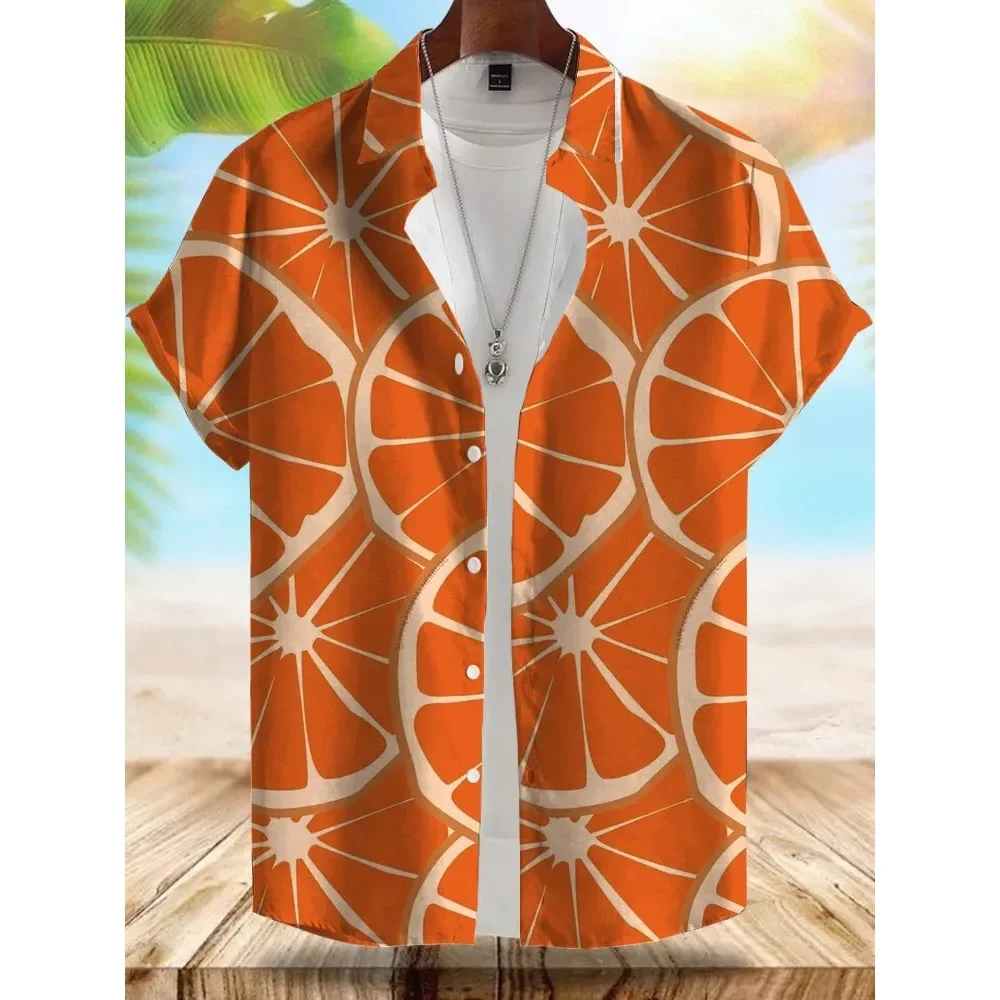 Seaside Hawaiian Style Men's Shirt Summer Vacation Casual Men's Short-sleeved Shirt Outdoor Beach Loose Comfortable Men's Shirt