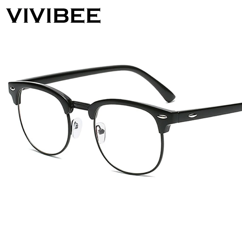 2025 Classic Transparent Frame Semi Rimless Blue Light Blockin Glasses Men Square Anti Blue Ray Eyeglasses Computer Women Gaming