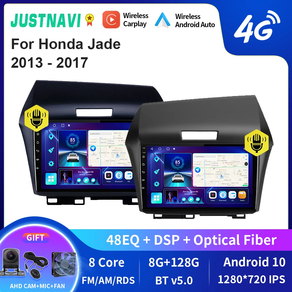 

JUSTNAVI QT10 Wireless CarPlay Android Auto Radio For Honda Jade 2013 - 2017 Headunit Stereo Car Multimedia Video Player GPS DVD