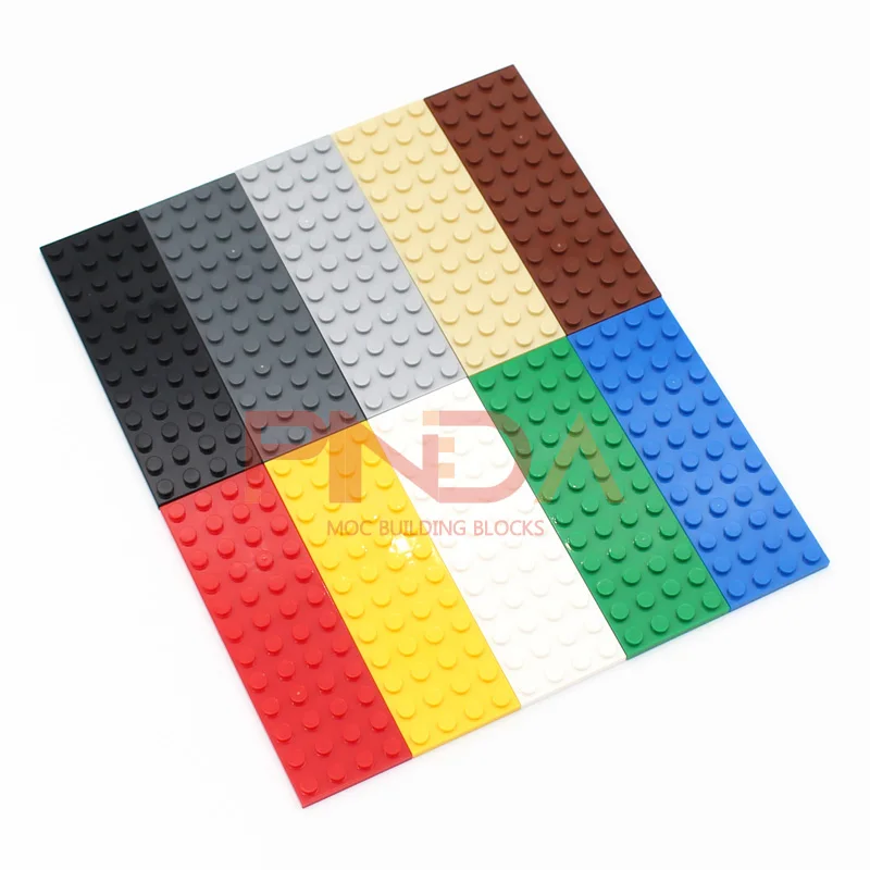 MOC-Placa Base De Tamanho Pequeno Para Blocos De Construção, Brinquedos De Tijolos, Compatível Com Criativo Enlighten, DIY, 3029, 4x12, 10Pcs