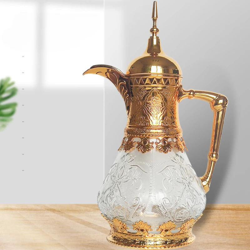 European-style Vintage High-grade Carved Cold Kettle High Temperature Resistance Large Capacity Juice Drink Glass Cool Kettle