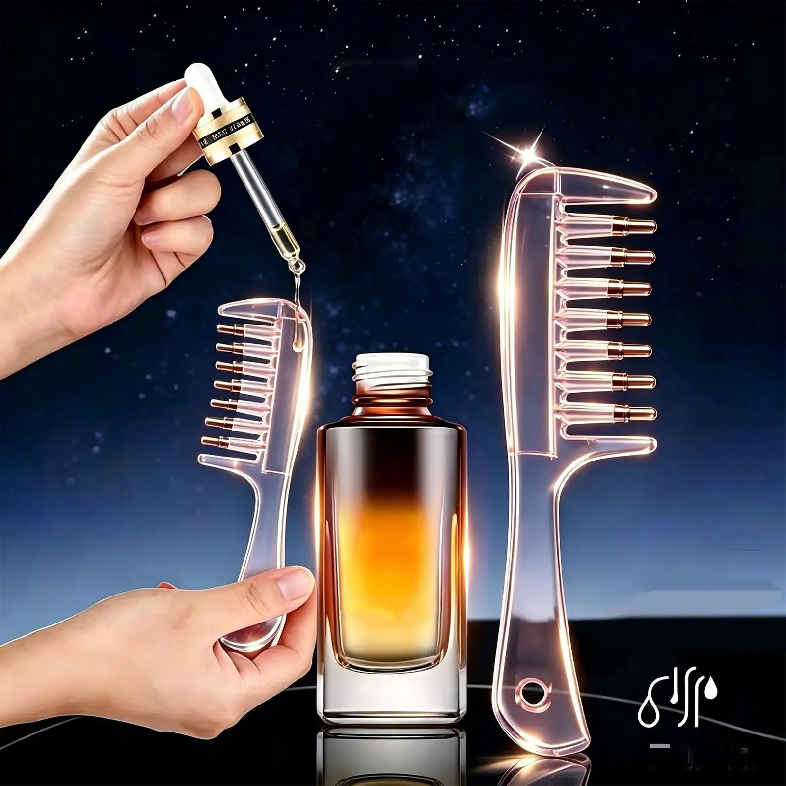 Refillable Hair Oil Applicator Comb Rolling Metal Teeth Scalp Hair Growth Massage Comb Home Salon Hair Care and Grooming Tool