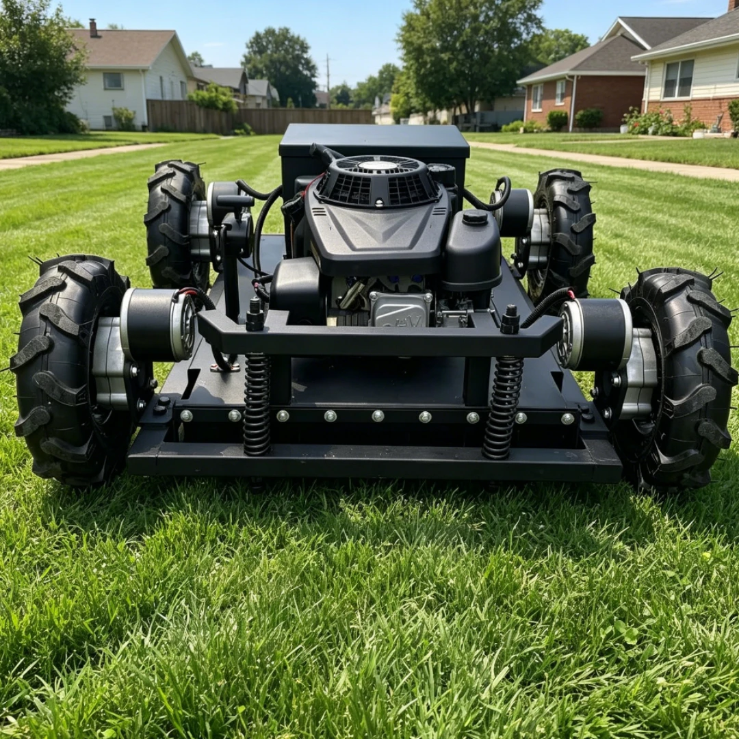 Customized remote-controlled lawn mower with four-wheel drive and strong power/large area lawn mower/agricultural specific
