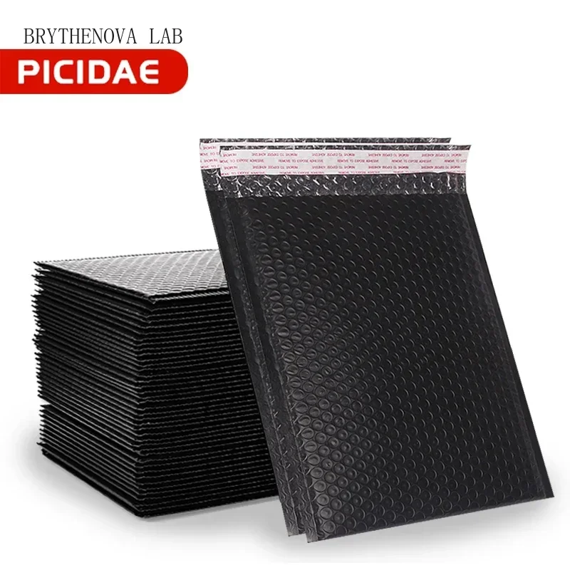 Bubble Bag Buffer Drop Protection Envelope, Waterproof Black Plastic PE Packaging Express Bag, Parcel Shipping Mail Ziplock Bags