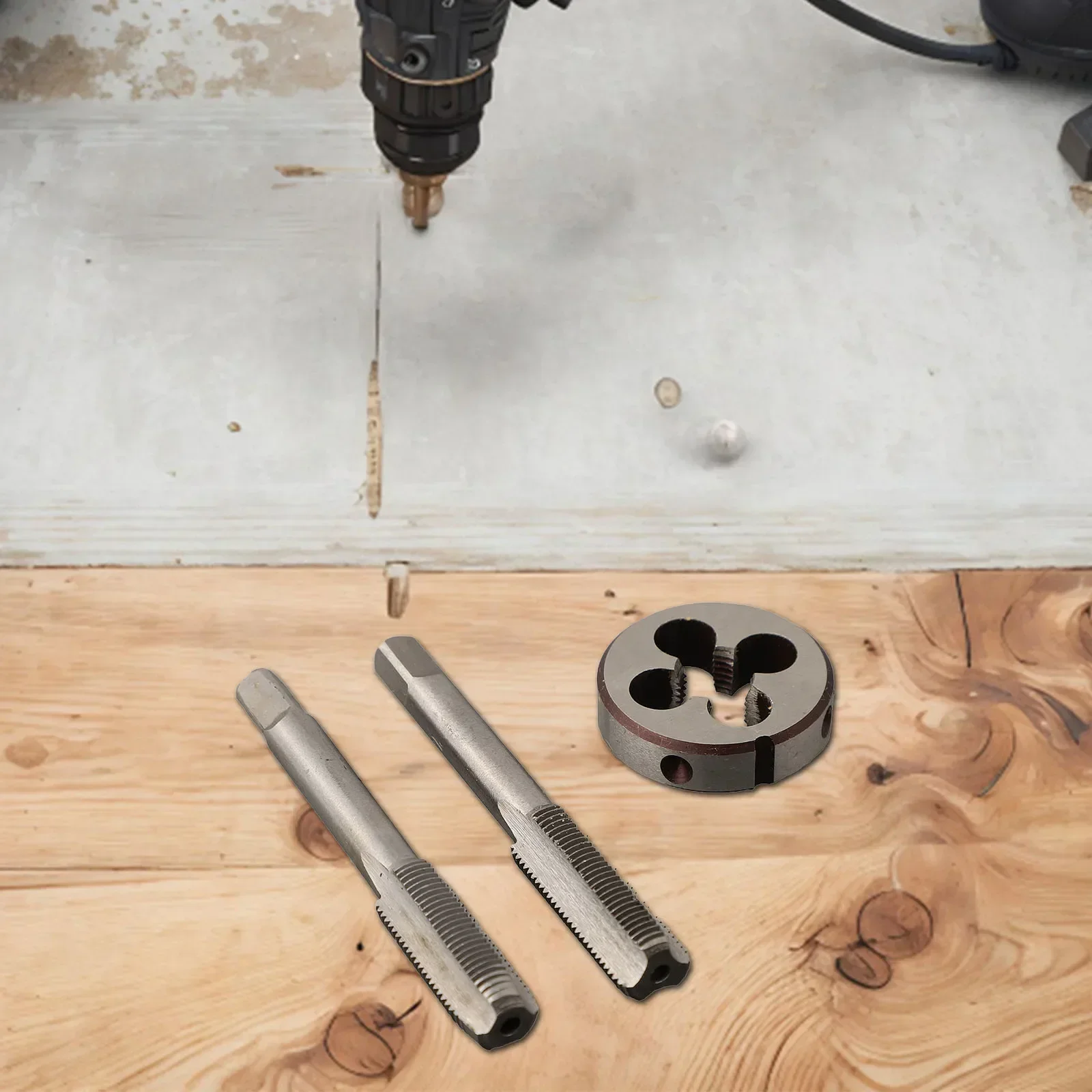 1 Set HSS Tap And-Plug Tap And M10 X 1mm Tooling Metric Thread-Plug Tap Right Hand 59mm Die HSS Hand Tap Tool Accessories