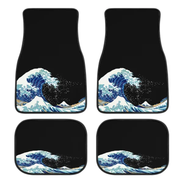 INSTANTARTS The Great Wave Off Kanagawa Car Floor Mats Carpet Anti-Slip Universal Mat Pack of 4 Auto Accessiores for Car SUV Van