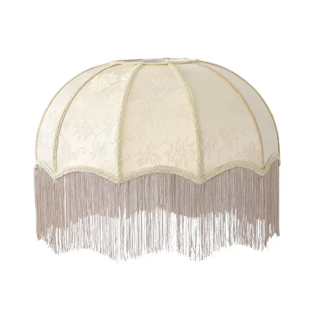 20CM 25CM 30CM Fabric Lampshade Vintage Style European-style Retro Lampshade Premium Feel Easy To Replace Tassels E27 Lampshade
