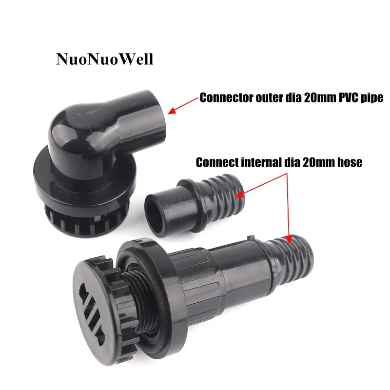 1pc 20mm Aquarium Fittings Fish Tank Direct Elbow Water Drainage Aquatic Pet Socket PVC Pipe Drain Connectors Hose Joint