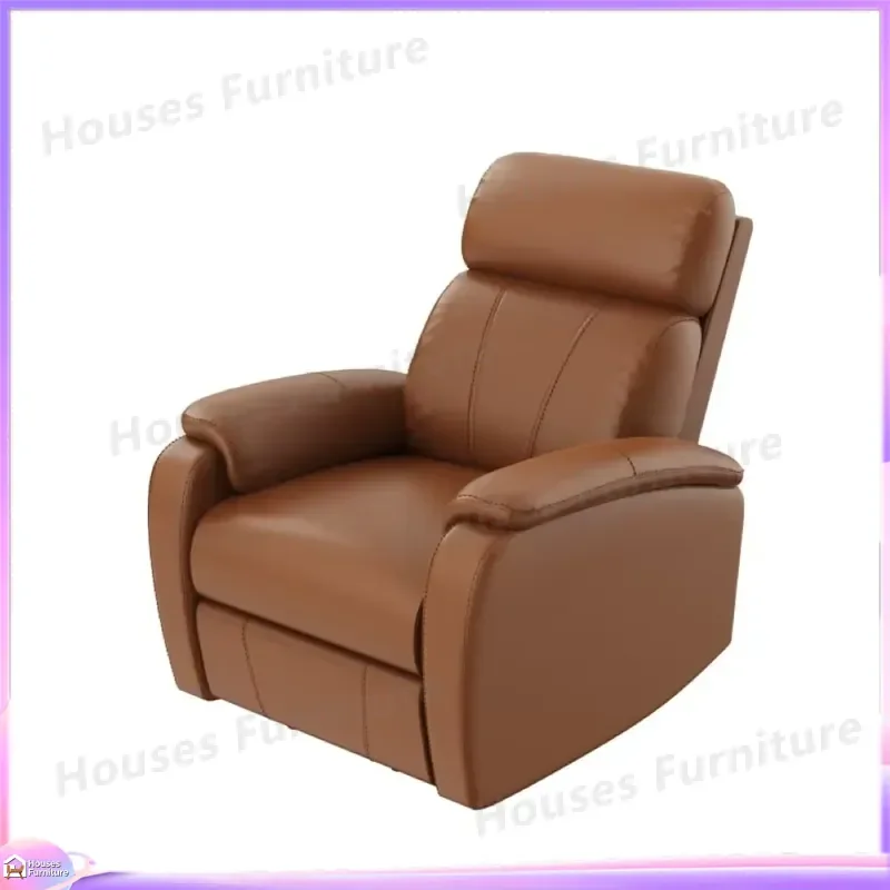 Brown Faux Leather Recliner Sofa Dual Button Control Power Lift Chair for Living Room Bedroom Home Furniture