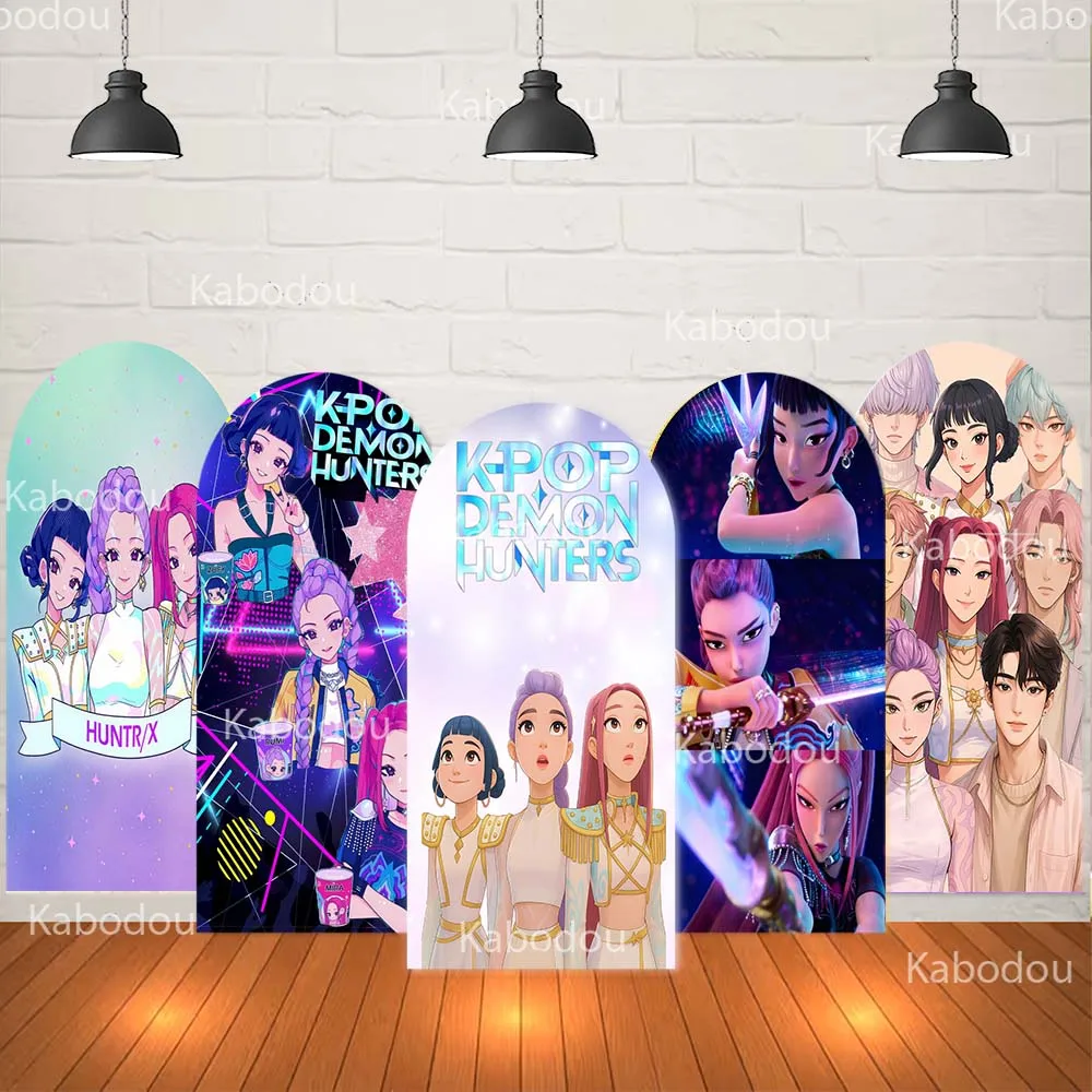 K-POP فتاة مجموعة الفيلم خلفية غطاء قوس فتاة حفلة عيد ميلاد الكرتون الديكور استحمام الطفل صورة التصوير الخلفية