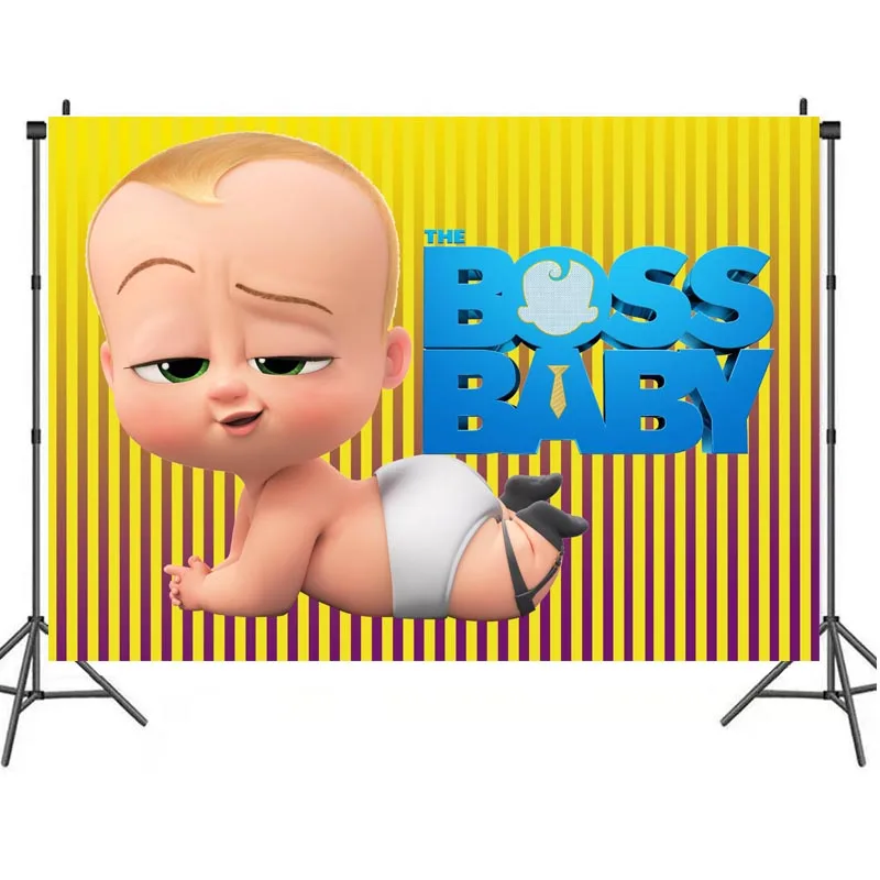 Little Boss Backdrop Children Birthday Party Supplies Banner Kid Cartoon Decoration Wall Decor Customized Baby Shower Background