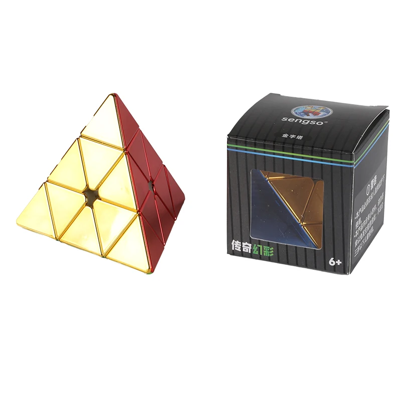 SENGHSO Pyramid Magic Plating Cube 3x3 Magnetic Cube Stickerless Smooth Educational Toys